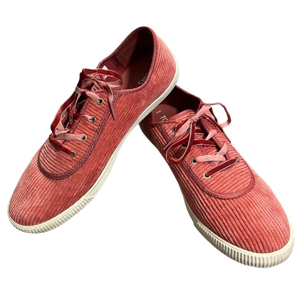 Toms Corduroy Lace Up Sneakers In Spice